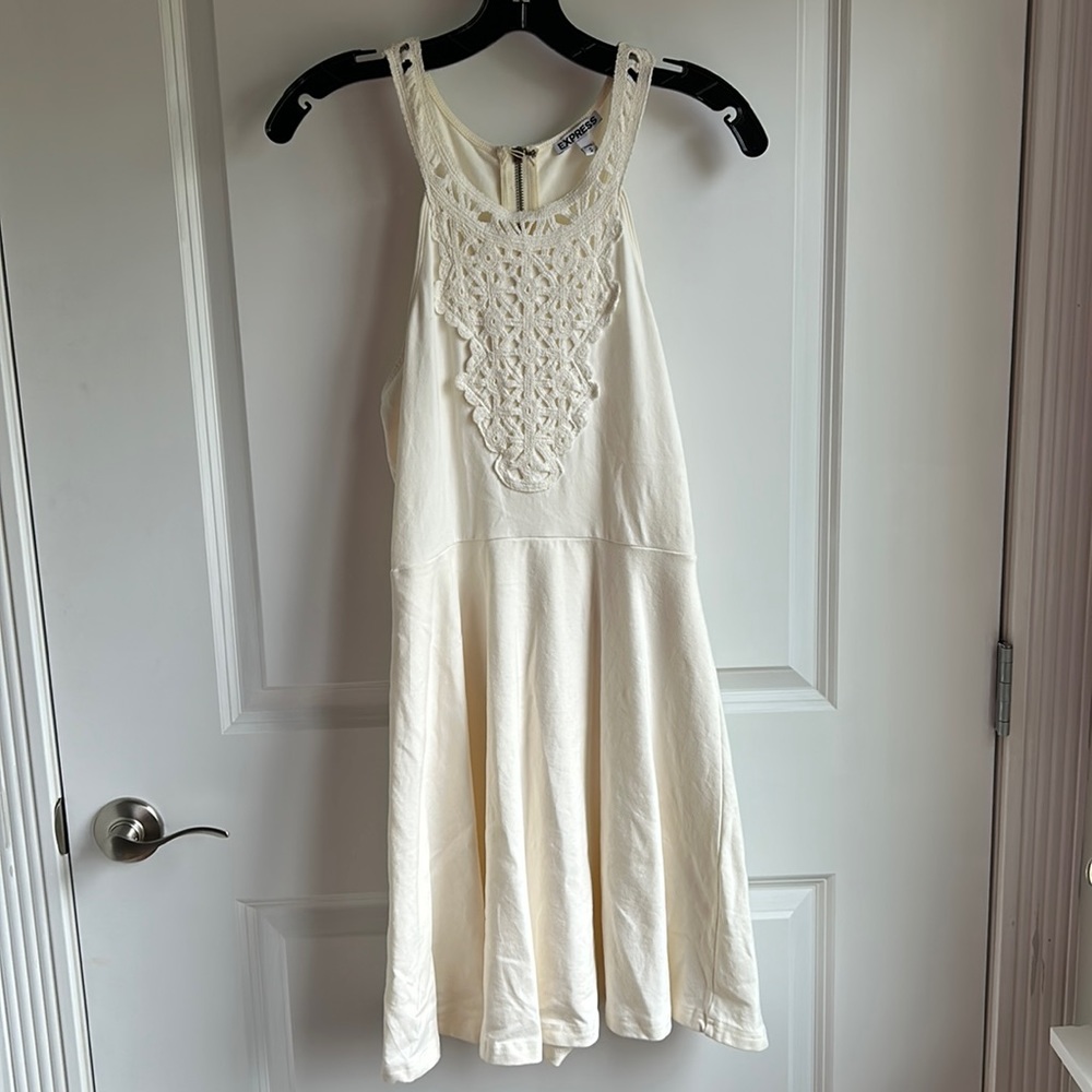 EXPRESS Ivory Skater Dress Size M